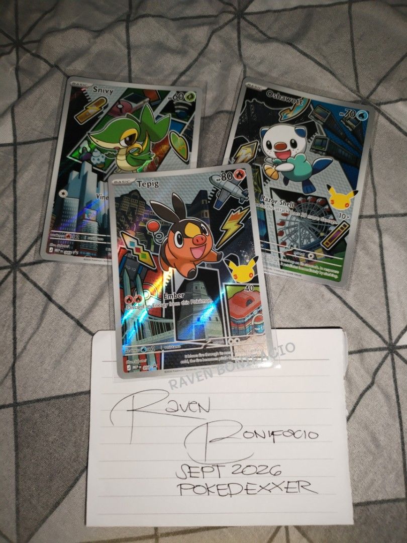 POKEMON TCG FIRST PARTNER SERIES 2 (Category: Nintendo) located in Rodriguez. Submitted by pokedexxer (Listing ID 1463887807, Image 1). Description: SELLING !!! Pokemon TCG First Partner Series 2 Gen5 Unova Starters Snivy, Tepig, Oshawott Selling as set only Price: 2.5k RFS: Decluttering/ Duplicate LOCATION: Montalban, Rizal/ Ortigas, Pasig MEETUP: Trinoma/ Megamall/ Cubao MOD: LBC/ Lalamove MOP: GCash/ Bank Transfer.