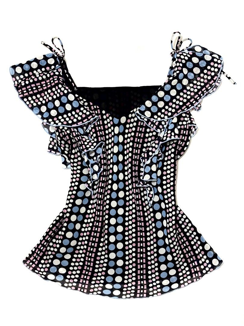 polka whimsy flowy top (Category: Sleeveless) located in Mabalacat. Submitted by lueur.rei (Listing ID 1463883221, Image 2). Description: ⊹ ࣪ ˖ Small- Semi med ⊹ ࣪ ˖ sellers fave ⊹ ࣪ ˖ few runs ⊹₊˚‧︵‿₊୨ᰔ୧₊‿︵‧˚₊⊹ — measurements were taken in flat lay — picture may vary due to lighting — please read guidelines before buying — once item is confirmed, please send your complete order form and screenshot of order/s .
