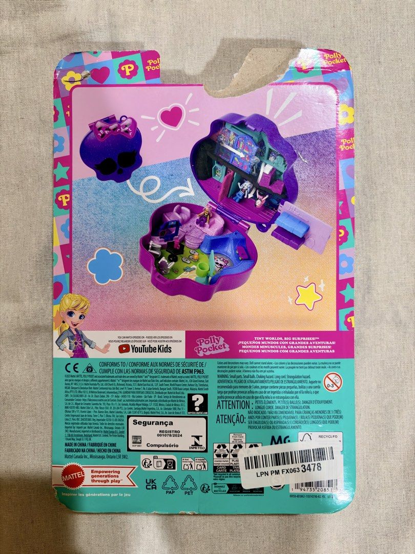 Polly Pocket Monster High (Authentic and Unopened) (Category: Designer & Blind Box Toys) located in Silang. Submitted by delulubean (Listing ID 1463748299, Image 2). Description: Authentic Monster High Polly Pocket Playset (Unopened) - has minor packaging flaws -lalamove & j&t delivery 📍Silang, Cavite.