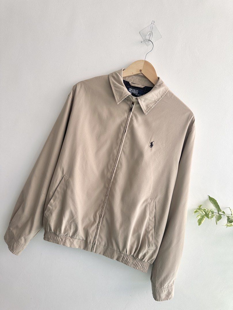 POLO RL - Poly-shell Bi-swing Harrington Jacket in Beige (Category: Coats, Jackets and Outerwear) located in Lemery. Submitted by thesecond_row.ph (Listing ID 1463777303, Image 2). Description: POLO RL - Poly-shell Bi-swing Harrington Jacket in Beige size: Large boxy measurement: 25” width 25” length Condition: Excellent Color rate: 9.3/10 Issue(s): none .