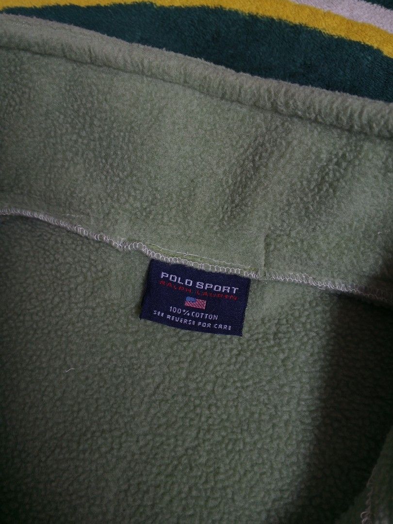 Polo Sport Ralph Lauren Fleece Half Zip Pullover (Category: Announcements) located in Las Pinas. Submitted by allhandpick (Listing ID 1463808213, Image 3). Description: - Light green fleece pullover from Polo Sport - Features a half-zip neckline - Polo Sport logo on the chest - Made of 100% cotton - Super comfy and warm - Great for layering or wearing on its own - Classic wardrobe piece.