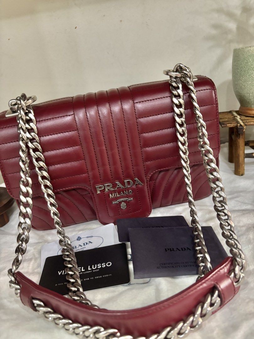Prada Flap (Category: Luxury Bags & Wallets) located in Quezon City. Submitted by ingridsfinds (Listing ID 1463822290, Image 2). Description: Excellent condition With cards Dustbag.