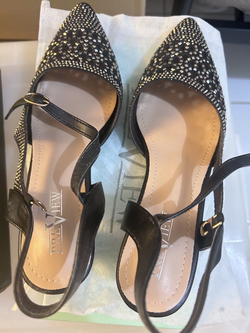 Preview brand heels (Category: Heels) located in Quezon City. Submitted by mrsaonlineshop (Listing ID 1463866492, Image 2). Description: Worn one time only and for a few hours during an event. With shiny beads Confortable to wear.