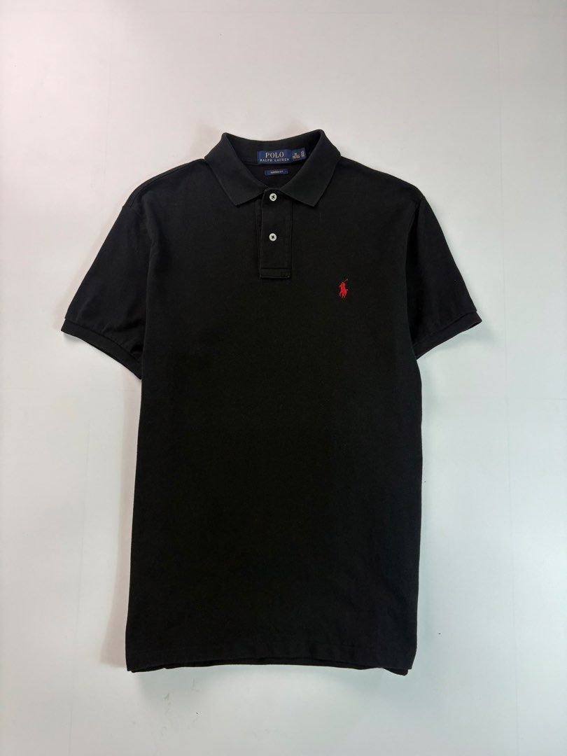 PRL Black polo gold red pony (Medium) (Category: Tshirts & Polo Shirts ) located in Tayabas. Submitted by thedecentoutfits (Listing ID 1463894789, Image 1). Description: PRL Black polo gold red pony Size M, 21x27-28.5 Color rate - 9.5/10 Excellent can pass to as new condition .