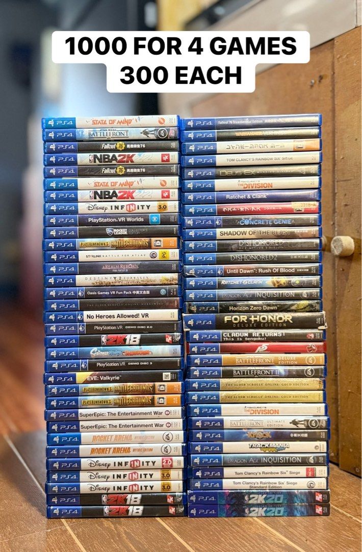 PS4 Games (Category: PlayStation) located in Manila. Submitted by philipanselmer (Listing ID 1463755232, Image 3). Description: PS4 GAMES BUDGET PRICE✅ Restocked ang free games! Meron ulit Giving away free random game per transaction Reading is essential! Until supplies last ang freebies! All prices are firm! Bundle discounts posted 📩 PM for inquiries & available titles! ⚡ First come, first served! No reservations! 📍Delivery options available P