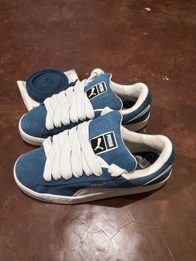PUMA Suede XL (BLUE) (Category: Sneakers) located in Tacurong. Submitted by nicoo1 (Listing ID 1463874773, Image 2). Description: BRAND NEW CONDITION. Never been fully used, but tried on several times. It comes with extra laces. NOT THRIFTED BOUGHT FROM PUMA ORANGE APP NO BOX.