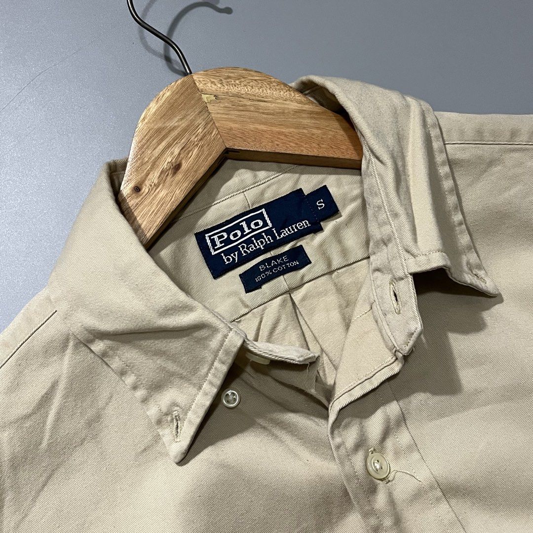 Ralph lauren Khaki Polo button down Long sleeve Blake (Category: Formal Shirts) located in Angeles City. Submitted by jthrifted.clothes (Listing ID 1463873816, Image 3). Description: Ralph lauren Khaki Polo button down Long sleeve Blake Small (XL Fittings) 23.5x30-31 Good condition Color rate 9.5/10 No flaw.