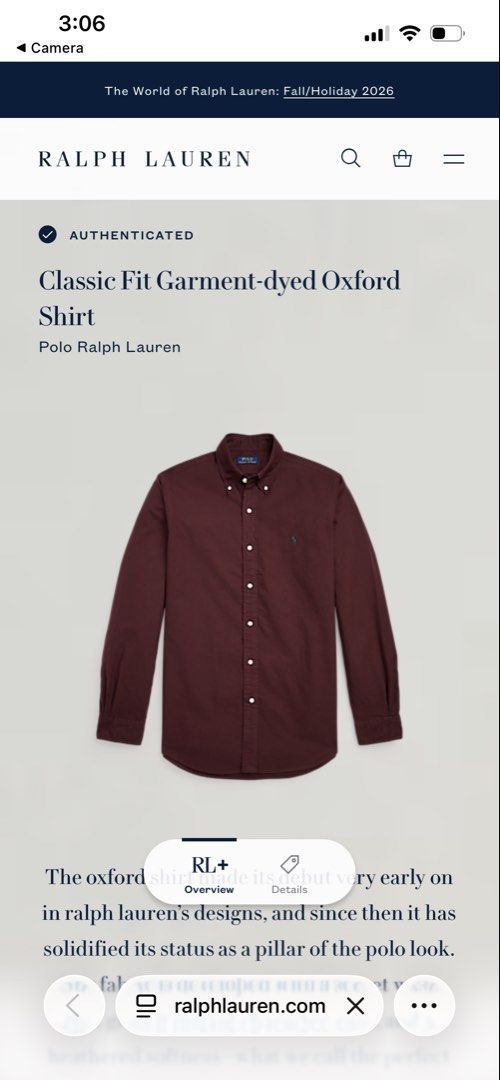 Ralph lauren Maroon Polo button down Long sleeve (Category: Formal Shirts) located in Angeles City. Submitted by jthrifted.clothes (Listing ID 1463875234, Image 2). Description: Ralph lauren Maroon Polo button down Long sleeve Xs 20x28 Excellent condition Color rate 10/10 No flaw.