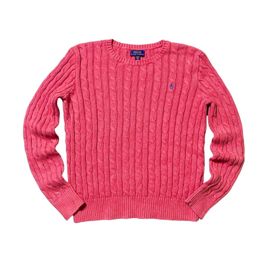 Ralph Lauren Salmon Pink Cable Knitted Sweater (Category: Coats, Jackets and Outerwear) located in Manila. Submitted by streetplug (Listing ID 1463930421, Image 1). Description: issues | flaws : none ☑️ measurement : 18 x 24 color rate : 10 / 10 🎨 location : las piñas 📍 jnt | lbc | lalamove meetup around las piñas area ‼️.