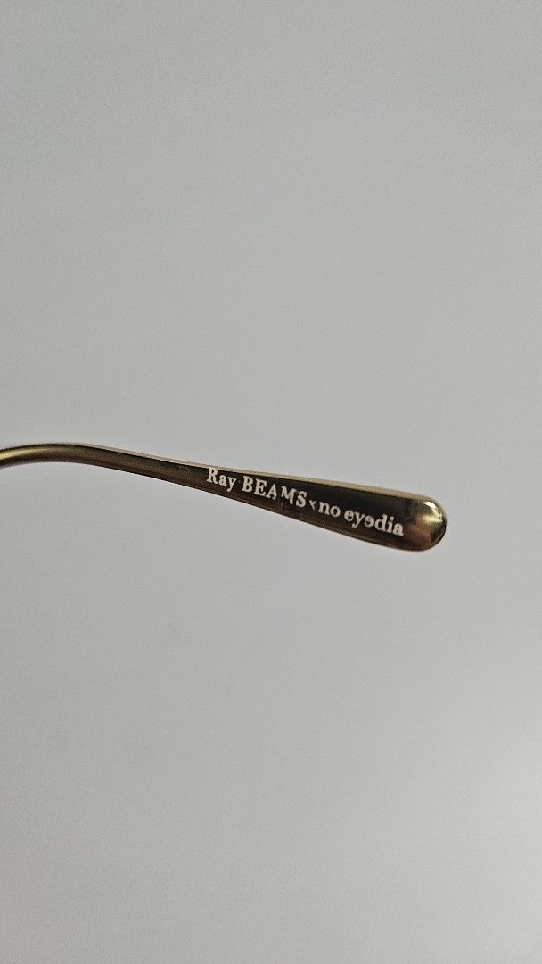 Ray BEAMS x no eyedia Rimless Sunglasses (Category: Sunglasses & Eyewear) located in Alfonso. Submitted by jbcamet (Listing ID 1463824176, Image 3). Description: - Brand: Ray BEAMS x no eyedia - Style: Rimless design - Frame: Gold-tone metal - Lenses: Brown tinted - Features: Lightweight, comfortable - Perfect for: Sunny days, completing any outfit.