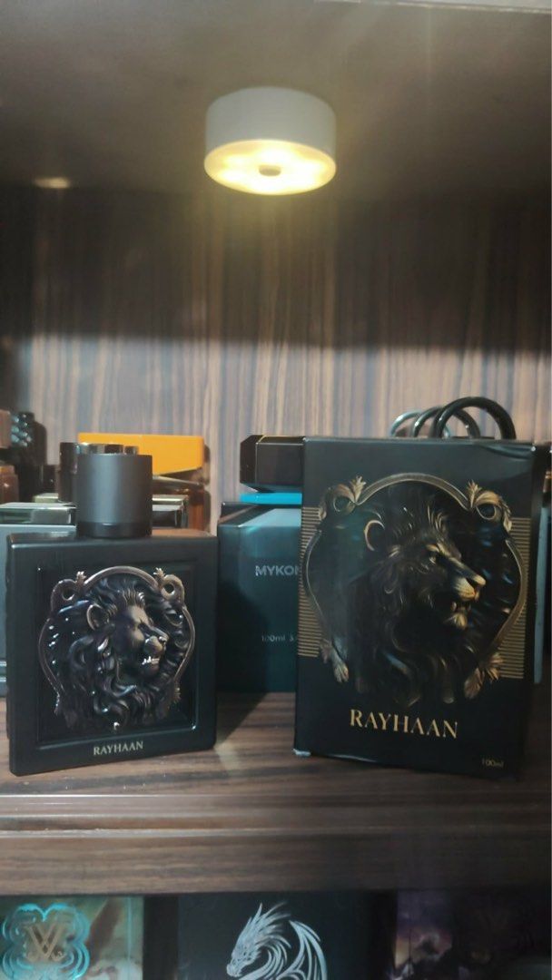 Rayhaan Perfume 100ml with Lion Emblem (Category: Fragrance & Deodorants) located in Cavite. Submitted by lovedbysheee (Listing ID 1463848763, Image 1). Description: - Authentic Rayhaan Perfume - 100ml Bottle - Features a striking lion emblem on the bottle - Comes with original box, also featuring the lion design - Captivating and great scent - Perfect for gifting or personal use - Feel free to ask any questions!.