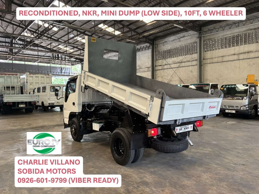RECONDITIONED, NKR, MINI DUMP, 10FT, 6WHEELER (Category: Heavy Vehicles) located in Caloocan City. Submitted by sobidamotorscharliev.123456_ (Listing ID 1463805763, Image 3). Description: RECONDITIONED, NKR, MINI DUMP, 10FT, 6WHEELER, 4JJ1 ENGINE, EURO 4.