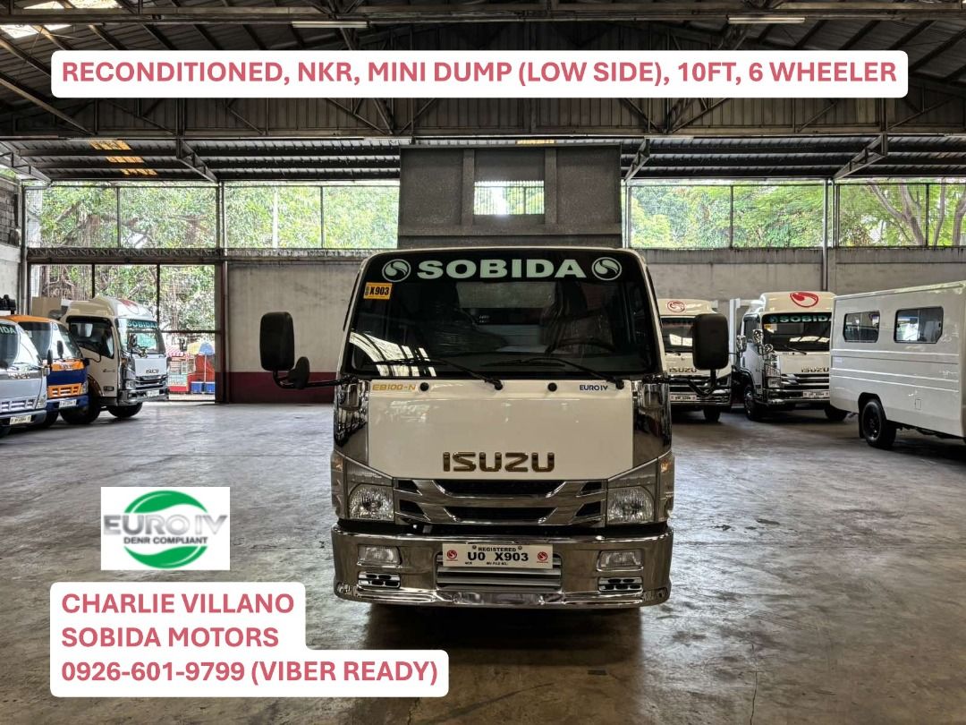 RECONDITIONED, NKR, MINI DUMP, 10FT, 6WHEELER (Category: Heavy Vehicles) located in Caloocan City. Submitted by sobidamotorscharliev.123456_ (Listing ID 1463805763, Image 2). Description: RECONDITIONED, NKR, MINI DUMP, 10FT, 6WHEELER, 4JJ1 ENGINE, EURO 4.