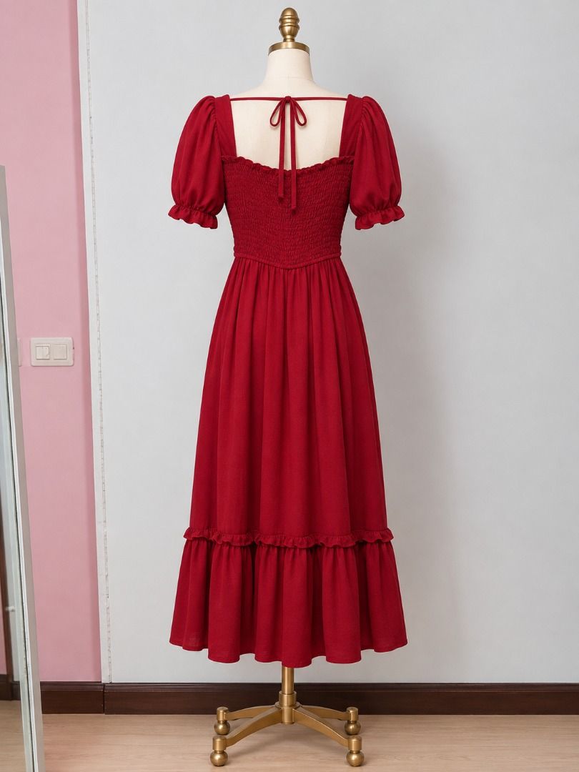 Red Midi Dress | Elegant & Feminine (Category: Dresses) located in General Santos City (Dadiangas). Submitted by aynleex (Listing ID 1463745077, Image 2). Description: ✨ Details: Rich red color Flowy A-line skirt Tiered/ruffle hem Midi length Elegant and feminine style Perfect for dates, parties, dinners, events, birthdays, photoshoots, vacations, or special occasions. ❤️ 📏 Measurements: Bust: Waist: Length:.