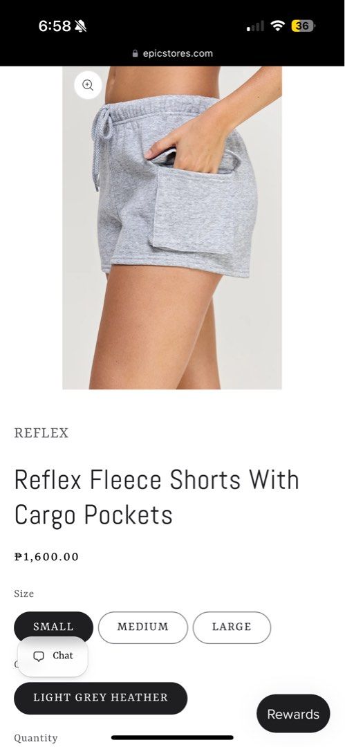 Reflex fleece shorts with cargo pocket ( small ) (Category: Shorts) located in Valenzuela. Submitted by markailandco. (Listing ID 1463919433, Image 2). Description: Mine + color Light gray Dark gray Black .