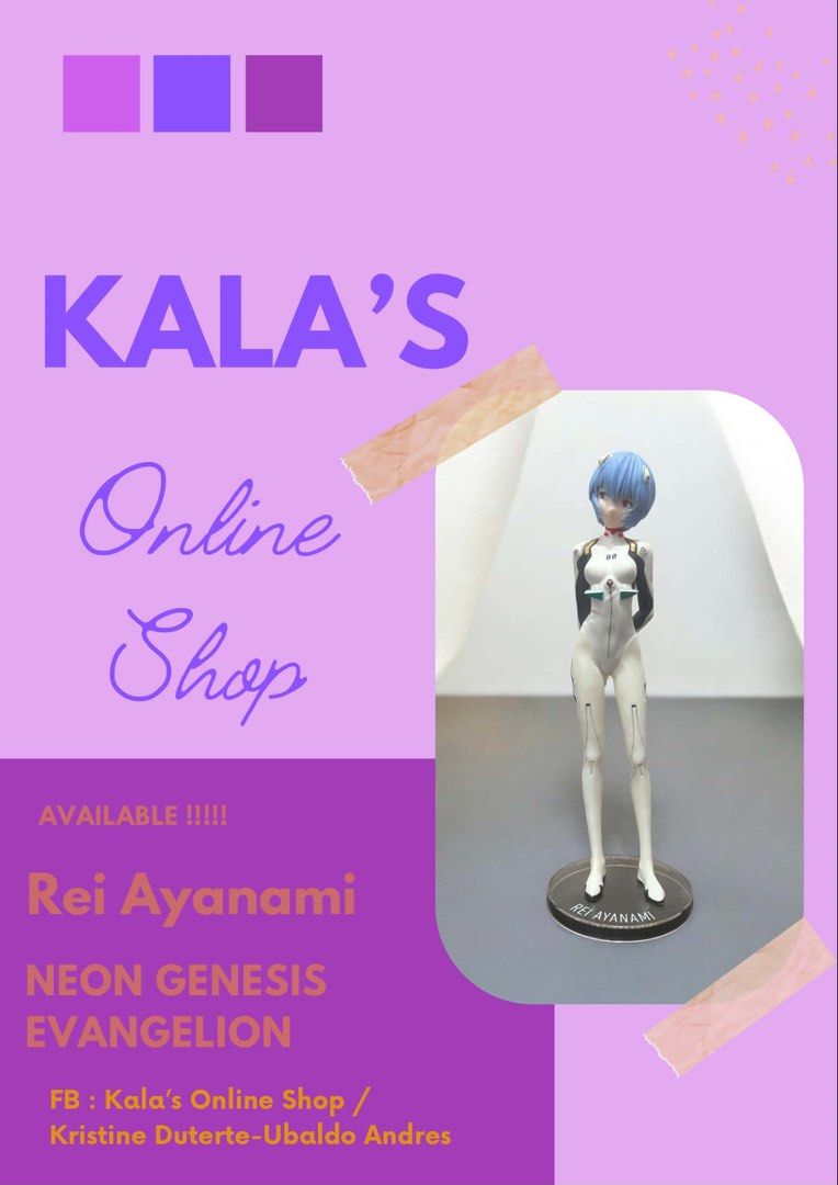 Rei Ayanemi (Category: Figurines & Statues) located in Muntinlupa City. Submitted by kalaonlineshop (Listing ID 1463748878, Image 1). Description: Neon Genesis Evangelion Ichiban Kuji Condition: Loose.