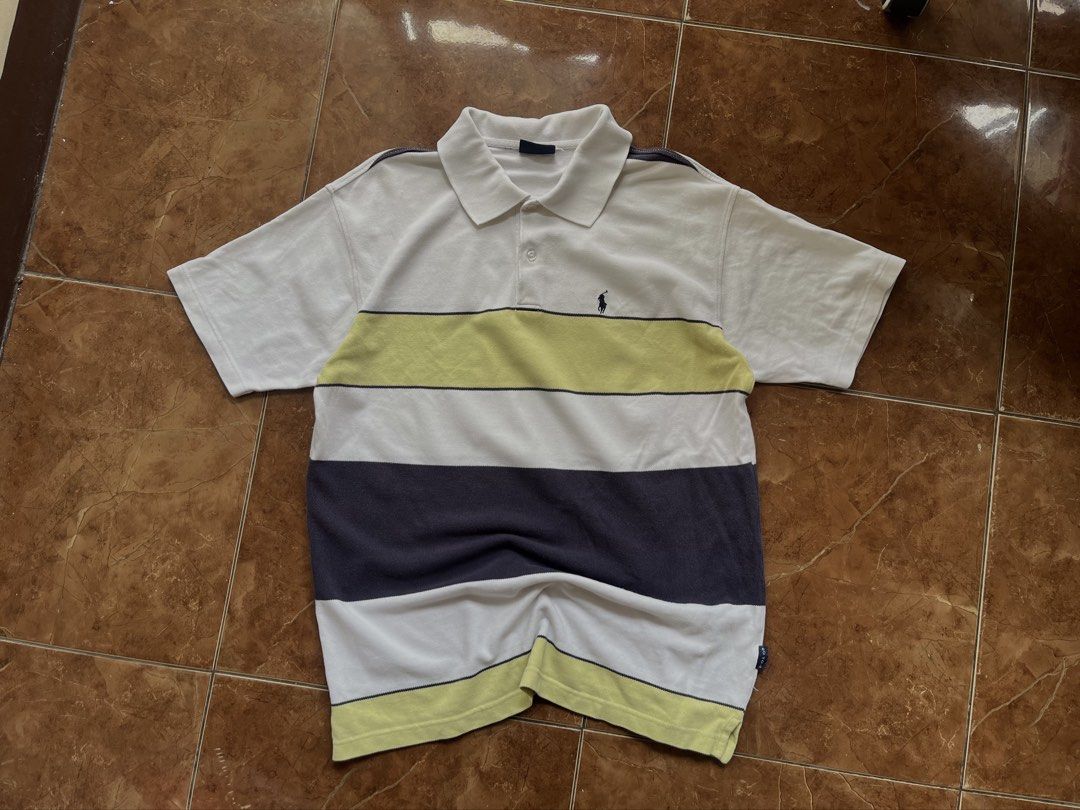 RL Polo Shirt (Category: Tshirts & Polo Shirts ) located in Angeles City. Submitted by thrift2ac (Listing ID 1463811507, Image 1). Description: RL Striped Polo Shirt White/Yellow/Navy Size: Men’s XL. Condition: 9/10 📍 Meetups around AC 📦 Shipping via J&T Express Check out @thrift2ac on Carousell for more listings!.