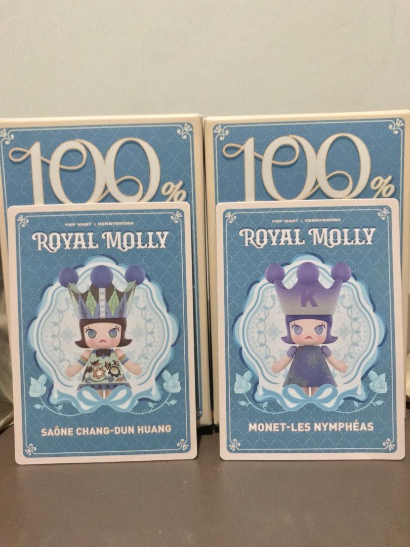 Royal Molly 100% Set Popmart (Category: Designer & Blind Box Toys) located in Pasig City. Submitted by midnightsun08 (Listing ID 1463750191, Image 1). Description: Brand New & Sealed Foil Royal Molly 100% - Saone Chang - Dun Huang - Monet (Series Special).