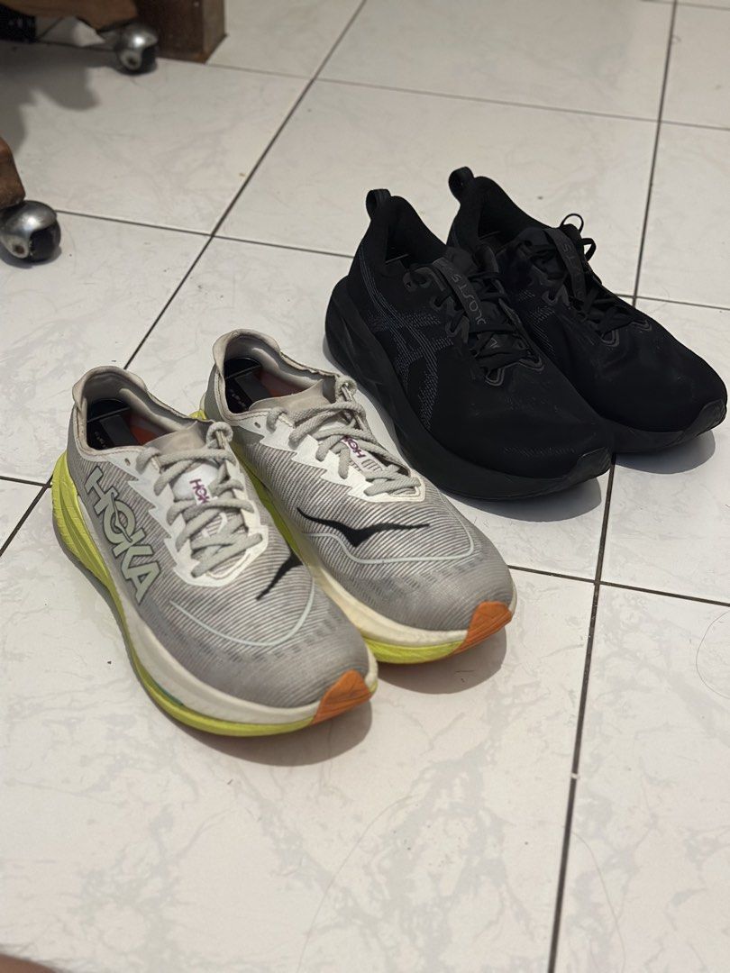 RUNNING SHOES (Asics & Hoka) (Category: Casual Shoes) located in Quezon City. Submitted by suprmldr (Listing ID 1463785892, Image 1). Description: FOR SALE ASICS Novablast 5 — ₱2,000 FIXED • Size 11 Wide • 333 km mileage • No issues HOKA Mach X2 — ₱1,500 FIXED • Size 11 Standard • 313 km mileage • Only issue is heel drag TAKE BOTH — ₱3,000 FIXED AUTOPASS SA TAWAD.