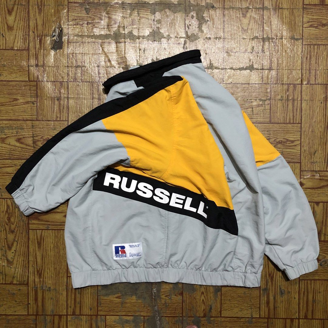 Russell Athletic Windbreaker Track Jacket (Category: Coats, Jackets and Outerwear) located in Dasmarinas. Submitted by corenyxmessy_3rd_account (Listing ID 1463929471, Image 1). Description: width - 27.5 length - 27.5.