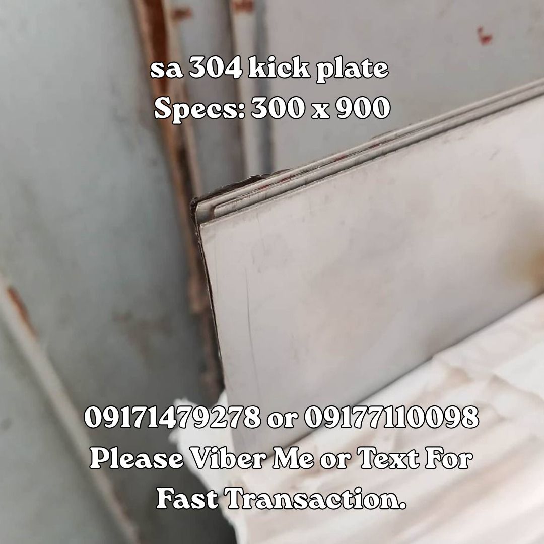 sa 304 kick plate Specs: 300 x 900 (Category: Construction Tools & Equipment) located in Manila. Submitted by 09171479278_elsie. (Listing ID 1463772507, Image 1). Description: sa 304 kick plate Specs: 300 x 900.