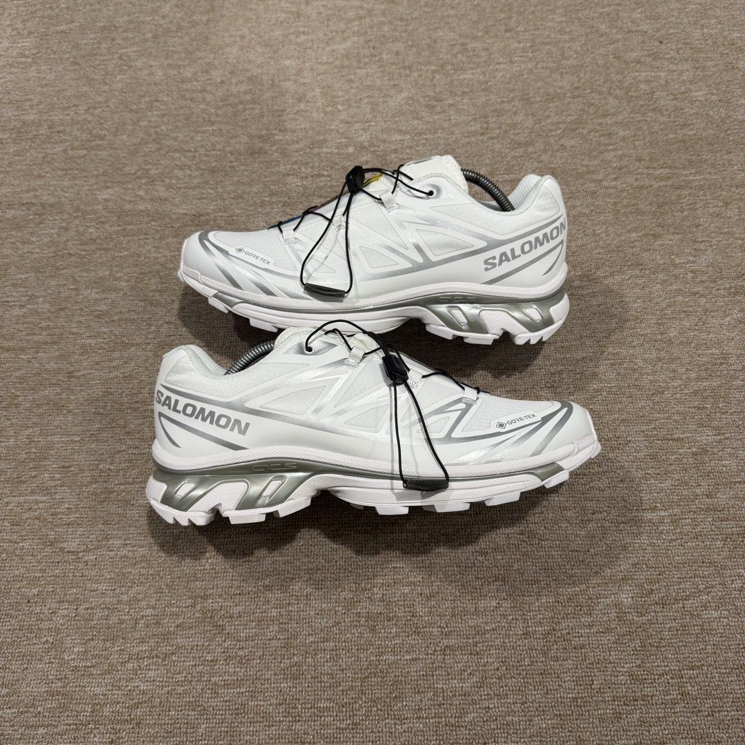 SALOMON XT-6 GORETEX WHITE SILVER (Category: Sneakers) located in Cebu City. Submitted by cjayzuno04940 (Listing ID 1463929745, Image 1). Description: SALOMON XT-6 GORETEX WHITE SILVER ORIGINAL✅ US MENS-10 EUR-44 CM-28 EXCELLENT CONDITION.