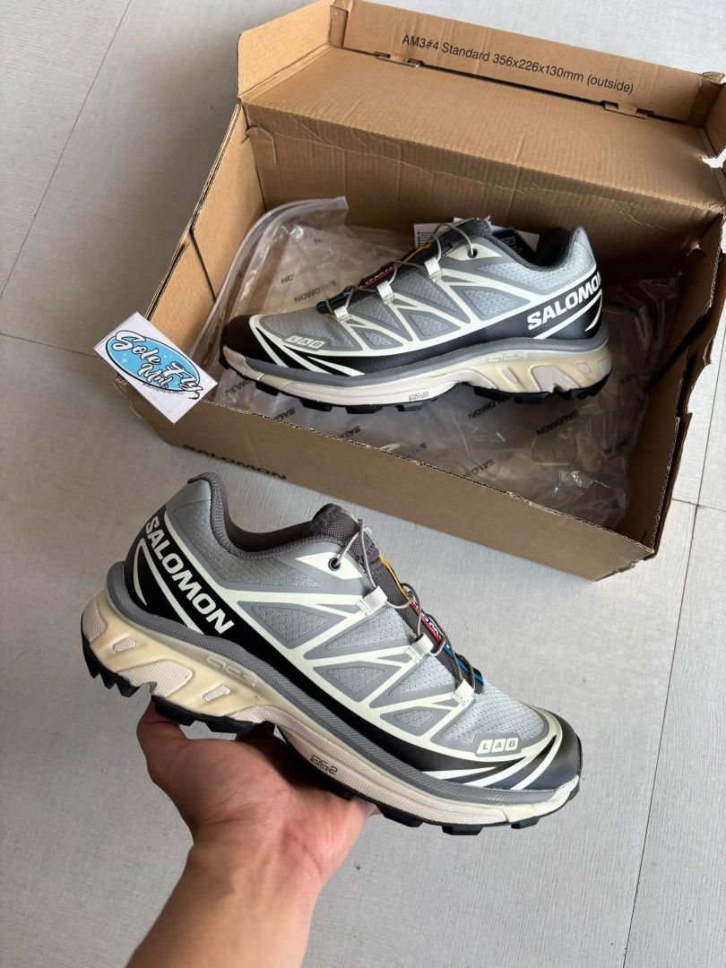 SALOMON XT6 PHANTOM GREY (Category: Sneakers) located in Manila. Submitted by solefly_mnl.26 (Listing ID 1463810736, Image 2). Description: SALOMON XT6 PHANTOM grey bnew 2499+sf available sz 41 to 45 mens actual pic posted!!! onhand ready to lalamove/ship via jrs novaliches qc area dm us for orders📩 fb page: solefly mnl v2.