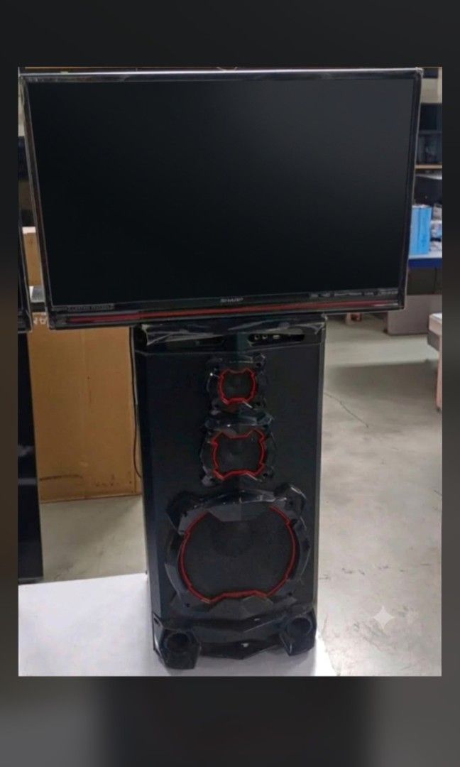 SAMM Sharp Active Multimedia Videoke TV 3 way Speaker (Category: Entertainment Systems & Smart Home Devices) located in Manila. Submitted by clearancefanatic (Listing ID 1463825018, Image 1). Description: SAMM Sharp Active Multimedia Videoke TV 3 way Speaker The Sharp SAMM Karaoke Speaker System HK-40TH3222P is an all-in-one entertainment system combining a LED screen, powerful 300W RMS audio, and a built-in videoke machine Key Specifications Dis