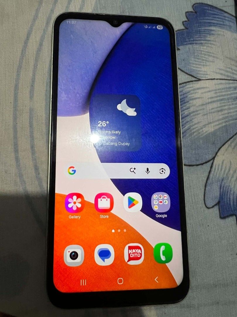 Samsung Galaxy A14 5G 128GB (Category: Samsung) located in Manila. Submitted by ikur06 (Listing ID 1463906519, Image 2). Description: smooth and perfectly working. Reason for selling: I have a new phone..