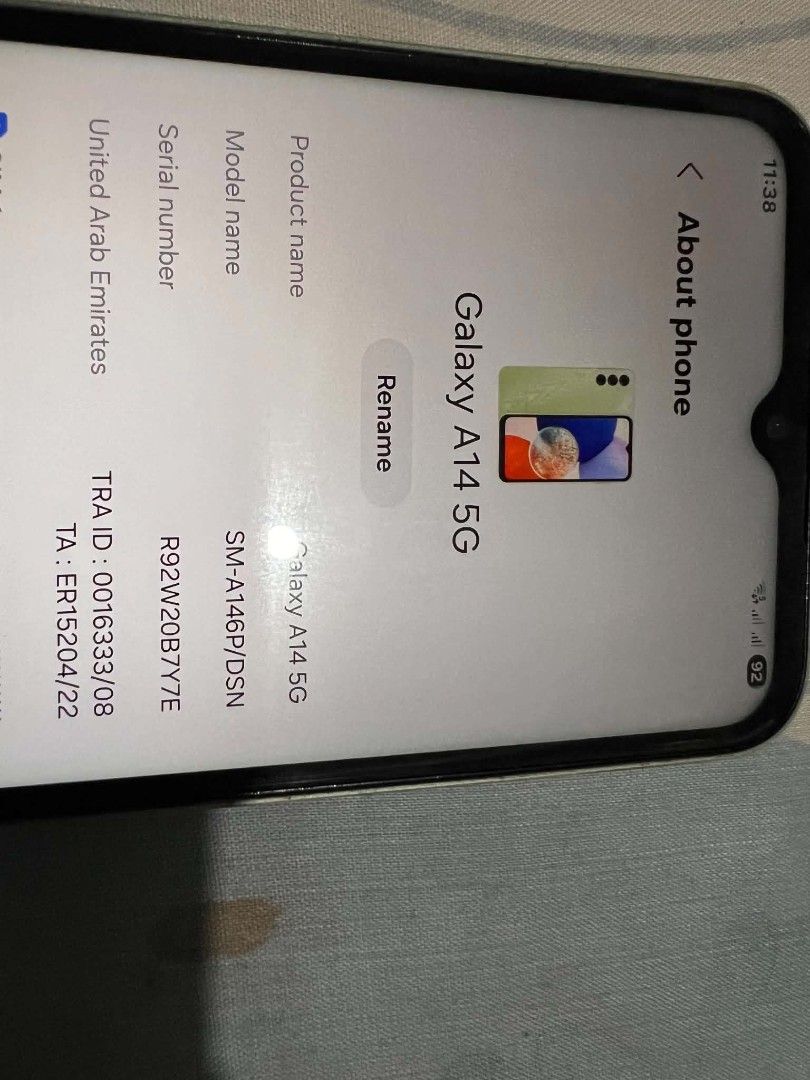 Samsung Galaxy A14 5G 128GB (Category: Samsung) located in Manila. Submitted by ikur06 (Listing ID 1463906519, Image 1). Description: smooth and perfectly working. Reason for selling: I have a new phone..