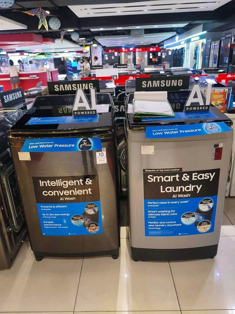 SAMSUNG TOP LOAD WASHING MACHINE (Category: Washing Machines and Dryers) located in Quezon City. Submitted by maryann.dimalanta (Listing ID 1463906594, Image 1). Description: SAMSUNG TOP LOAD WASHING MACHINE WA40F12E4CTC CASH 22,800 WA40F10E1CTC CASH 21,100 Wa80f13s5ctc Srp 33,995 Cash 24,400 Wa80f15s5ltc Srp 41,995 Cash 28,750 WA80f19s8btc Srp 54,995 Cash 35,650 Brand new and sealed with warranty and receipt 7 days outright replacement on factor