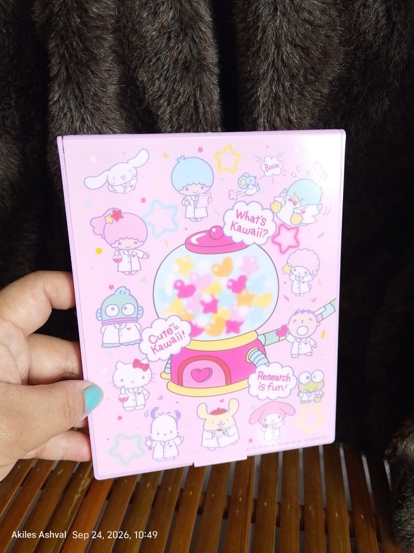 Sanrio Characters Kawaii Lab Mirror (Category: Mirrors) located in Baguio. Submitted by akileshomeprints (Listing ID 1463765221, Image 3). Description: from Japan surplus - Adorable Sanrio standing mirror - Features beloved characters like Kitty, Cinnamoroll, and My Melody - Stylish pink frame - Ideal for vanity or desk setup - Compact and portable for quick touch-ups anywhere - Brings a touch of kawaii to your daily routine.