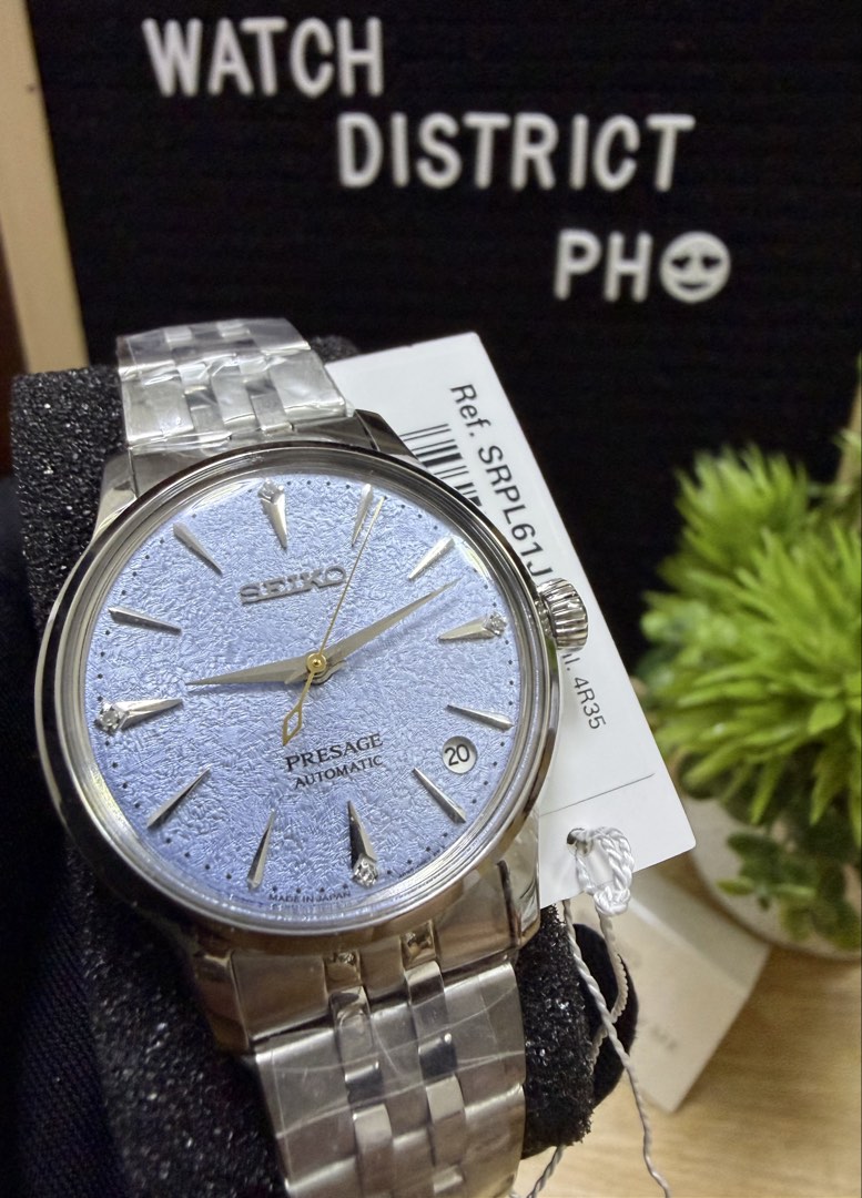 Seiko Presage SRPL61 (Category: Women's Watches) located in Las Pinas. Submitted by watchdistrictph (Listing ID 1463925707, Image 1). Description: •Brand new •Original / Authentic •Complete with hang tag, guarantee booklet/card and box •3-year warranty 📌Payment Methods: Credit Cards, Bank Transfers BPI, BDO, GCASH 📌Shipping: LBC -COD/COP, Lalamove/Grab within MM 📌Meet up: SM Southmall, ATC, Festival Mall, Evia Mall, Bacoor Blvd, ONE MALL Valen
