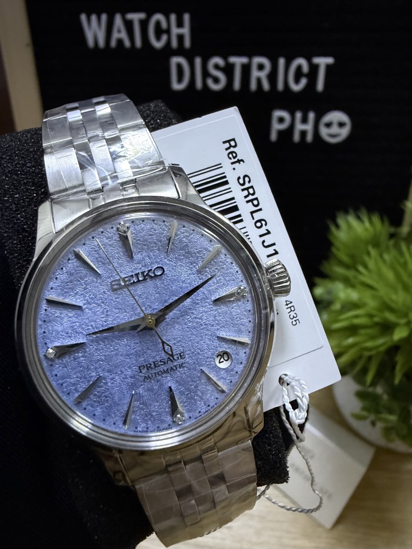 Seiko Presage SRPL61 (Category: Women's Watches) located in Las Pinas. Submitted by watchdistrictph (Listing ID 1463925707, Image 2). Description: •Brand new •Original / Authentic •Complete with hang tag, guarantee booklet/card and box •3-year warranty 📌Payment Methods: Credit Cards, Bank Transfers BPI, BDO, GCASH 📌Shipping: LBC -COD/COP, Lalamove/Grab within MM 📌Meet up: SM Southmall, ATC, Festival Mall, Evia Mall, Bacoor Blvd, ONE MALL Valen