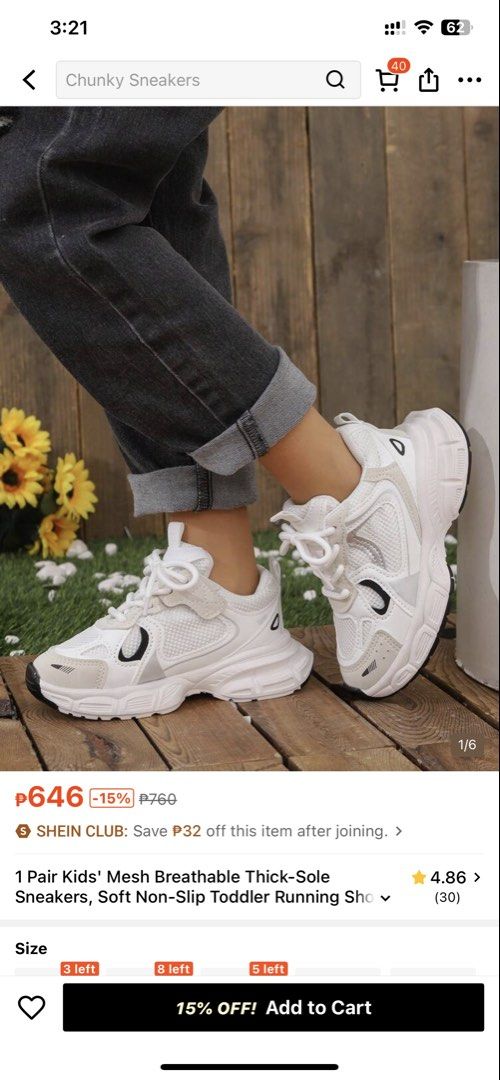 SHEIN KIDS SHOES ‼️ (Category: Babies & Kids Fashion) located in Muntinlupa City. Submitted by sdn_shane01 (Listing ID 1463808821, Image 1). Description: 👟 SHEIN Kids Shoes – EU 24 ₱400 only ✨ Twice lang nagamit ng baby ko ✨ EU 24 / Size S ✨ Bought from SHEIN ✨ Good condition, lightly used ✨ NO BOX ✨ Reason for sale: Hindi na agad kasya sa baby ko 🥹 📍 Meet-up: Mercury Drug, Navs Bayanan Muntinlupa. 🚚 Lalamove: Buyer will shoulder the delivery