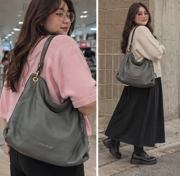SISLEY Grey Leather Hobo Bag (Category: Shoulder Bags) located in San Mateo. Submitted by sellbypelle (Listing ID 1463823455, Image 1). Description: Brand: Sisley W: 15 inch H : 12 inch Issue: Surface scratch (see photo 5) 📍 Location: Rizal 📦 +shipping fee via J&T only ⏳ No rush shipping 💡 Actual color may vary slightly due to lighting and screen settings..