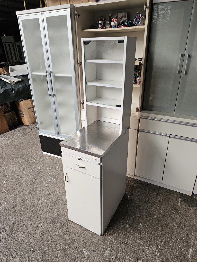 Slim Kitchen Cabinet ‼️ (Category: Shelves, Cabinets & Racks) located in Quezon City. Submitted by ledamadel (Listing ID 1463759768, Image 2). Description: Slim Kitchen Cabinet ‼️₱6800‼️ 👉Space Saver! 🤩😘🥰 ✔L-14 H-59 W-22 inches 📏 ✔2 Doors,4 Shelfs & 2 Drawers 🗄 ✔Laminated 🔖 ✔️Compress & Plywood Back! 💢 ✔Scratches As-is! 👌 Location: 40 Aplaya St Napocor Vill. Tandang Sora Quezon City. For inquiry please Pm us or Call. 09066885859 Please l
