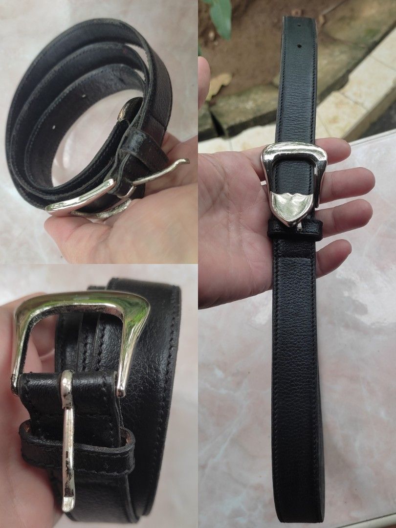 Slim leather belt (Category: Belts) located in Cainta. Submitted by allauthenticbymj (Listing ID 1463795251, Image 3). Description: genuine leather pareho 1) **slim leather belt with leather pouch color:black WL-up to 29" width .8 leather pouch L5.5"/H3.5" price:350 Buyer shoulders sf 2) ** leather belt color: black outer/deep brown inner side WL -up to 29" width- 1inch price:350 buyer shoulders sf Location: Cainta Courier choices and MOP Gogo ex