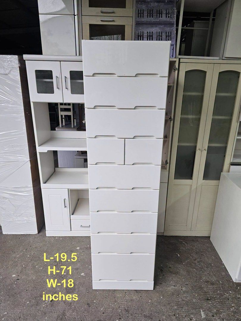 Slim Overhead Drawers (DUCO) (Category: Shelves, Cabinets & Racks) located in Quezon City. Submitted by ledamadel (Listing ID 1463745834, Image 1). Description: Slim Overhead Drawers (DUCO) ✔L-19.5 H-71W-18 inches 📏 ✔10 Solidwood Drawers🗄 ✔Laminated 🔖 ✔️Campress & Mdf Back! 💢 ✔Scratches As-is! 👌 Location: 40 Aplaya St Napocor Vill. Tandang Sora Quezon City. For inquiry please Pm us or Call. 09066885859 Please like our page thanks! 👇👇👇👇 K