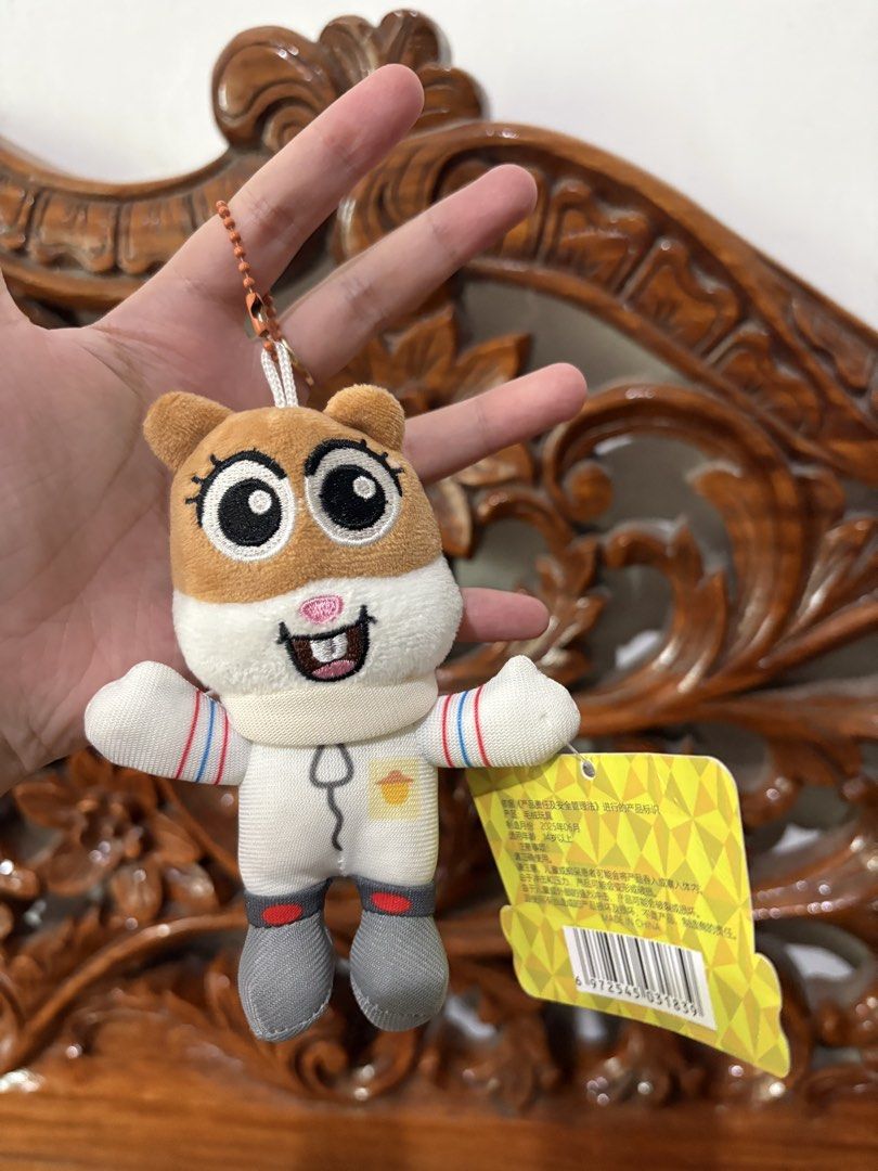 SpongeBob SquarePants Sandy Cheeks Plush Toy Keychain (Category: Plushies & Soft Toys) located in Quezon City. Submitted by rxyel (Listing ID 1463804624, Image 2). Description: - Adorable Sandy Cheeks plush toy from SpongeBob SquarePants. - Features a convenient keychain for easy hanging. - Brand new with the original tag still attached. - Made in China. - A must-have collectible for any SpongeBob fan!.