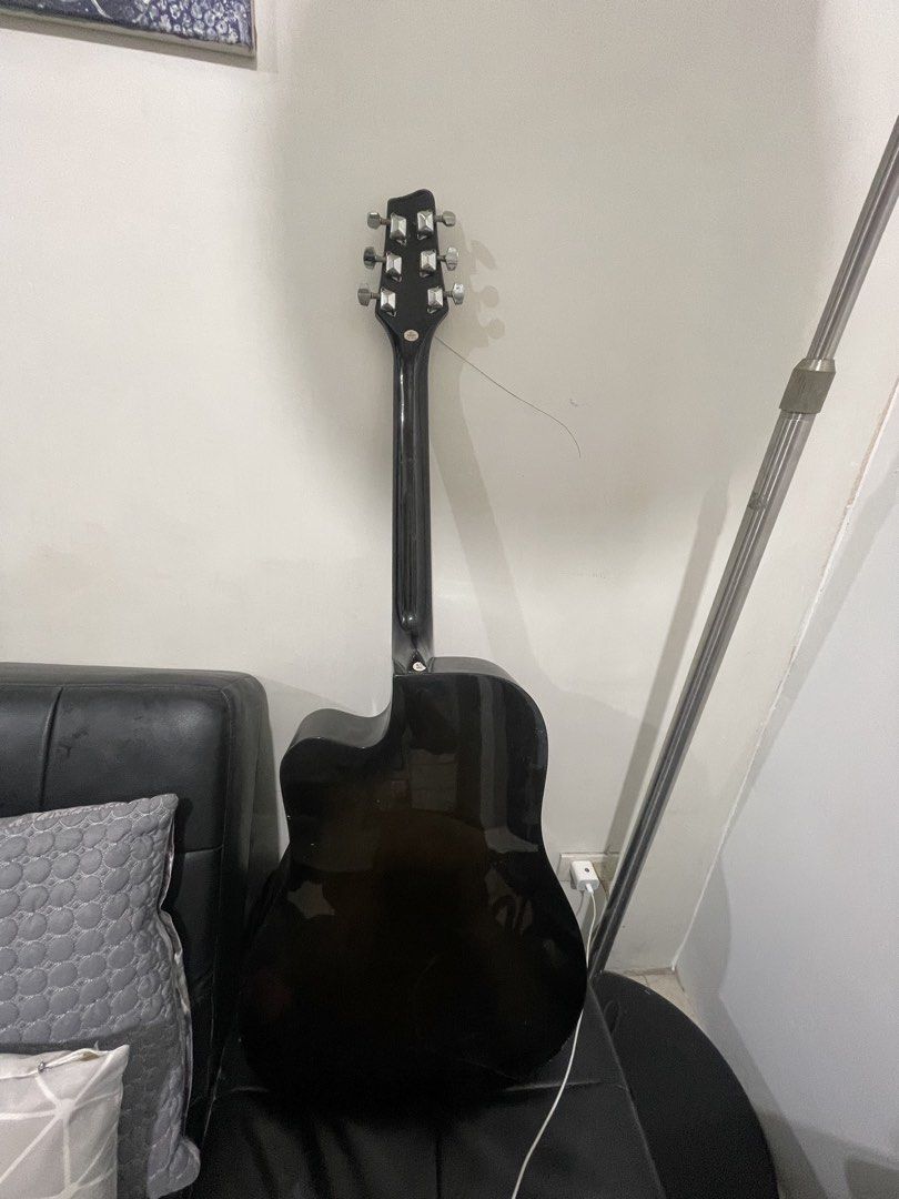 Stagg Deadnought Acoustic Guitar - Black (Category: Musical Instruments) located in Quezon City. Submitted by batto_sai (Listing ID 1463743156, Image 3). Description: - Issue: broken 6 string. Will replace if ever I get to the mall - Ideal for: Beginners or casual playing - Condition: Good, with minor scuffs on the body, not noticeable - no bag included Di nagagamit. Sayang lang. But in perfect condition.