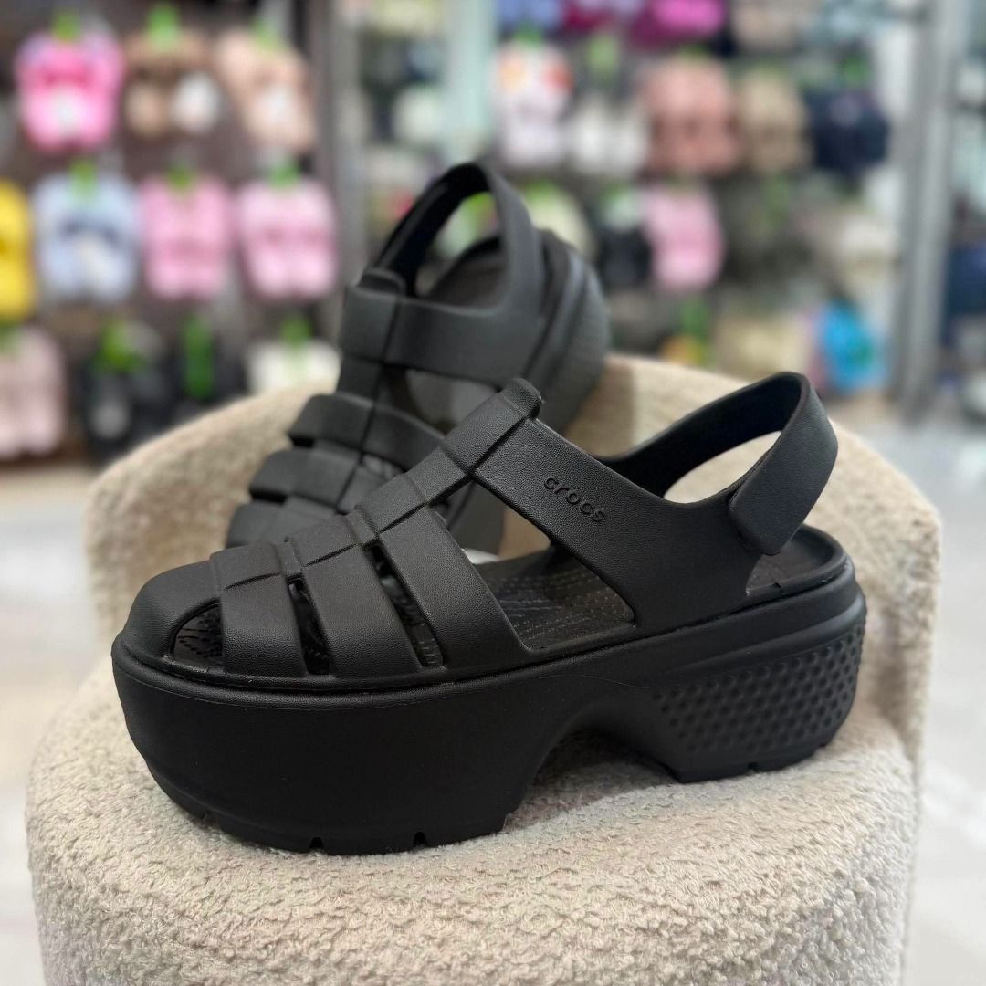 Stomp Fisherman in Black (Category: Wedges) located in Rizal. Submitted by hiraya16 (Listing ID 1463928692, Image 1). Description: W6 W7 W8 Available Onhand ready to ship DM ✉️ J&T - Lalamove - LBC.