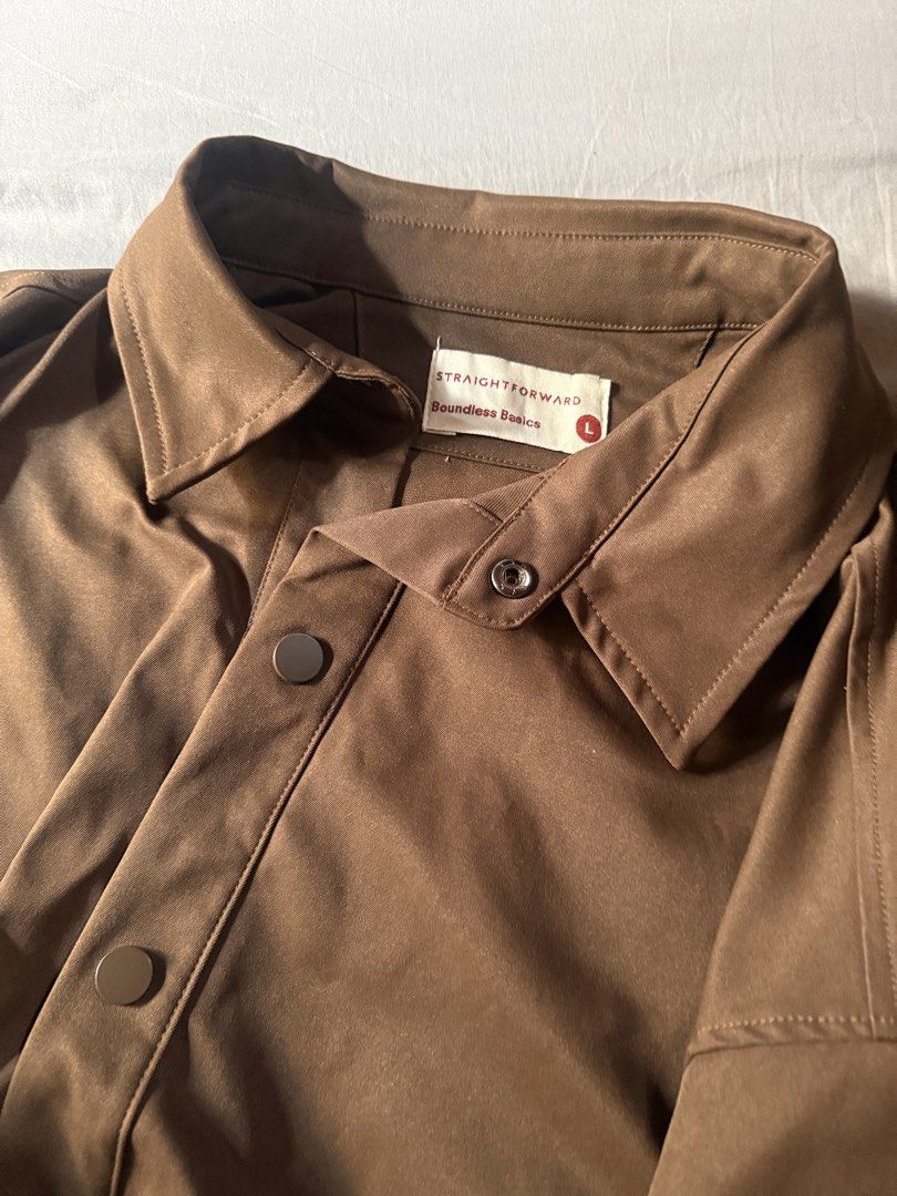 Straightforward Dean Jacket (Category: Coats, Jackets and Outerwear) located in Manila. Submitted by hashbonshop (Listing ID 1463800032, Image 1). Description: For sale: Straightforward basic bomber jacket brown size Large - only used twice, slightly used condition bought last August 30 for ₱1,900 (still have the tag, receipt, and bag it came with) rfs: got wrong size lol.