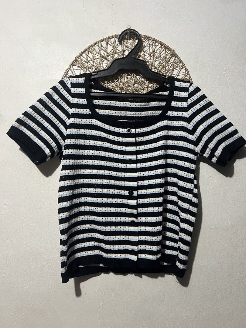 Striped Button-Up Knit (Category: Coats, Jackets and Outerwear) located in Pasig City. Submitted by ilmsf (Listing ID 1463806040, Image 1). Description: like new size: small to medium .