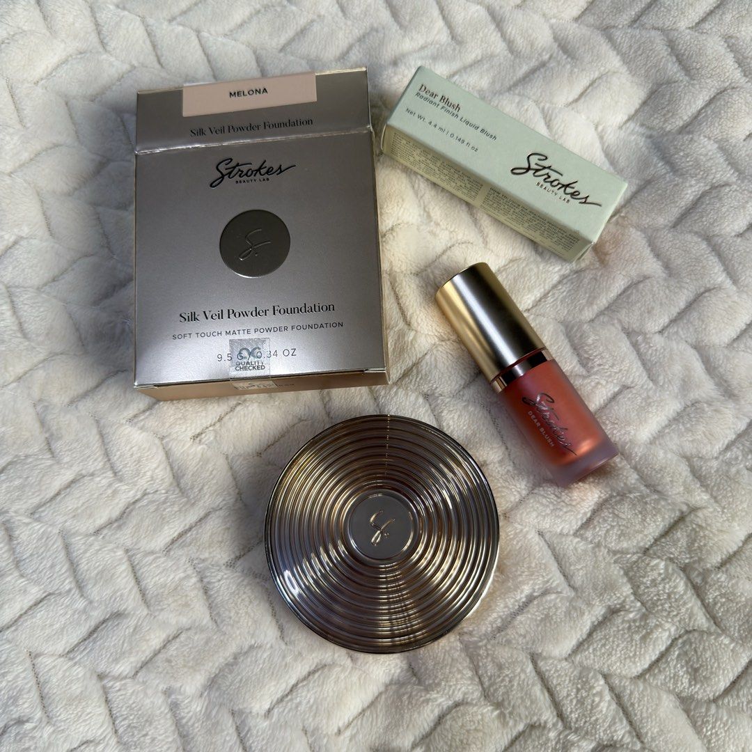 Strokes Silk Veil Powder Foundation & Dear Blush (Category: Makeup) located in Paranaque City. Submitted by _mrs.j (Listing ID 1463801003, Image 1). Description: - Strokes Beauty Lab Silk Veil Powder Foundation in shade Melona - Soft touch matte finish - Only used to swatch and wear test - Includes Dear Blush liquid formula in Smolder (unopened and brand new) - Achieve a natural makeup look - Perfect for everyday wear - RFS: not my shade - MOP: B