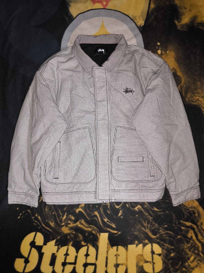 Stussy Houndstooth Harrington Jacket (Category: Coats, Jackets and Outerwear) located in Manila. Submitted by fljaoti27 (Listing ID 1463815708, Image 1). Description: Stussy Harrington Large Need wash.