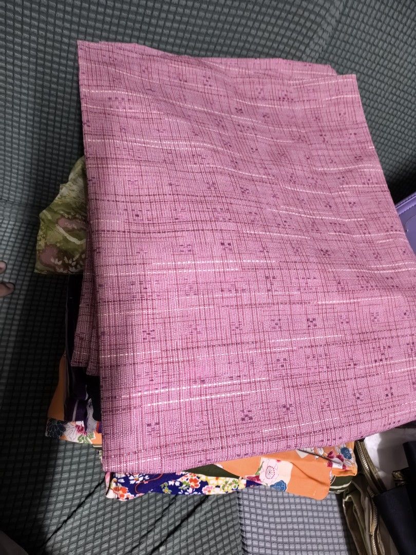 Take ALL Japanese Kimono Fabric - Various Patterns (Category: Dresses) located in Rizal. Submitted by gkstcenit (Listing ID 1463893308, Image 3). Description: - Assorted Japanese kimono fabrics - Features beautiful floral, geometric, and striped patterns - Vibrant colors: green, maroon, pink, and purple - Ideal for crafting, sewing projects, and unique home decor - Showcases traditional Japanese artistry - Fabrics are neatly folded - Message me f