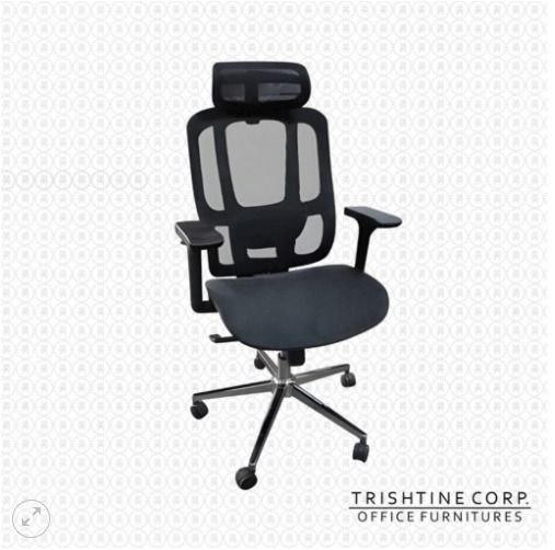 TEX-254 | Highback Executive Mesh Chair with Headrest (Category: Office Furniture & Fixtures) located in Caloocan City. Submitted by jimkirt.tristine.ph (Listing ID 1463821297, Image 1). Description: Made of mesh 360° swivel Chrome plated star-base Adjustable height Lumbar support Adjustable headrest and armrest Dimension: W66 x D54 x H130cm Color: Black / Gray DISCLAIMER: PRICE IS FOR POSTING PURPOSES ONLY.