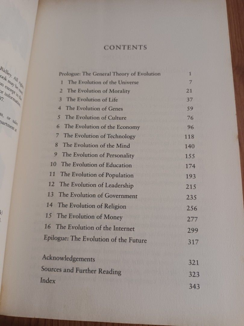 The Evolution of Everything by Matt Ridley (Category: Storybooks) located in Cavite. Submitted by fundamentally (Listing ID 1463903730, Image 3). Description: The Evolution of Everything by Matt Ridley (hardbound, remaindered) Issues: -some foxing -minor tore on dust jacket Send me a message so I can provide more pics..