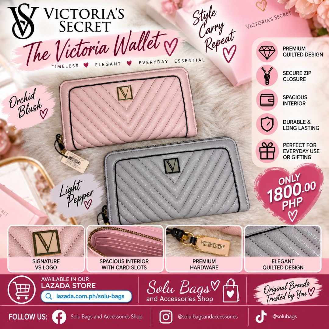 The Victoria Wallet (Category: Wallets & Card holders) located in Taguig. Submitted by mommasolu (Listing ID 1463824168, Image 2). Description: ❣️On hand and ready to ship ❣️All items are original and authentic from 🇺🇸 Shipping: J&T or Laz check out ‼️Same Day Shipping via GrabExpress or Lalamove for Metro Manila (payment first) ‼️COD option available for Laz check out MOP: GCash and Bank Transfer via BPI or GoTyme Follow our socials: FB 👉 Sol